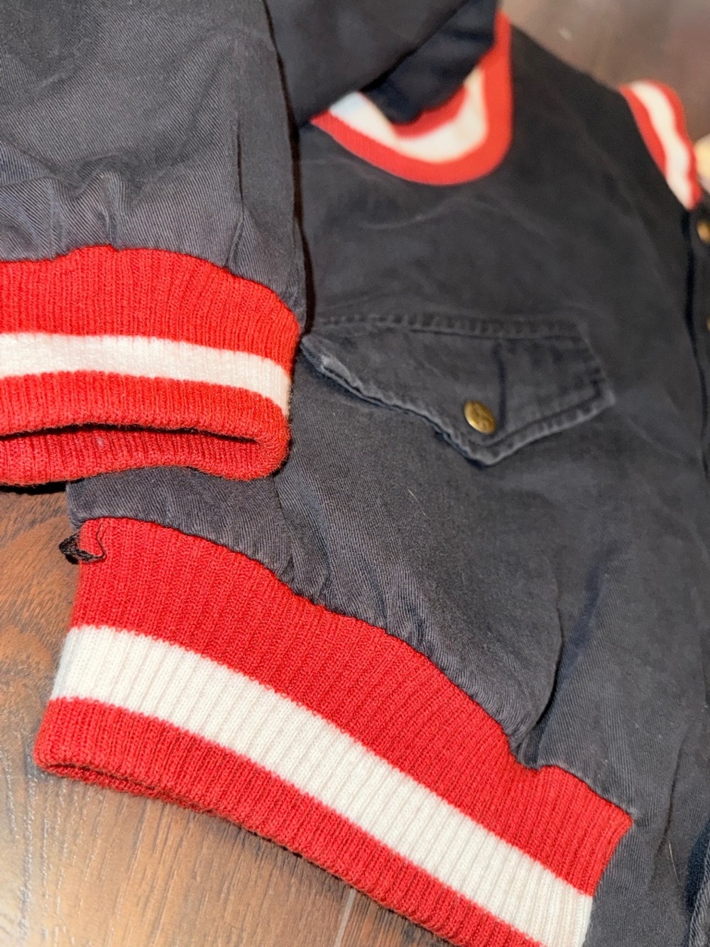 VTG Gym by Tom Gilbey Colorblock Varsity Jacket Small